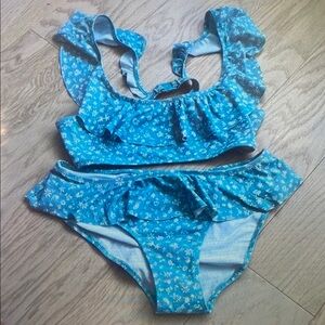 Blue Floral Kids Bikini